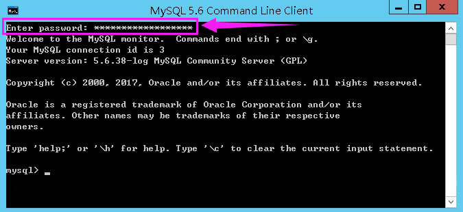 用MySQL Server 5.6 Command Line Client测试MySQL是否安装成功